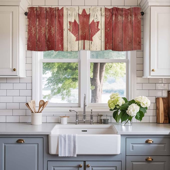 Canada Curtain Valances for Windows, Kitchen Valance Window Treatment - Image 2