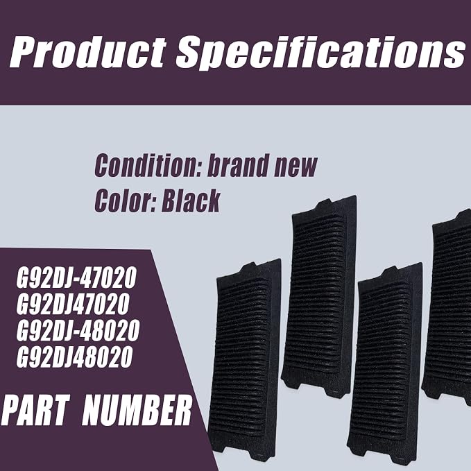 4Pcs G92DJ-47020 G92DJ-48020 HV Battery Cooling Air Intake Filter Screen Fit - Image 3