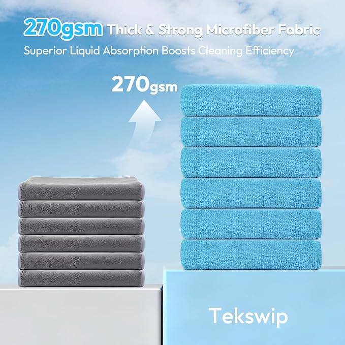 Microfiber Cleaning Cloth, 12 Pack, 12x12 Inch - Image 2