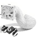 4in DC12V Fume Extractor Air Exhaust Fan Kit, 3000RPM 120*38mm, AC Controller by HoseVary