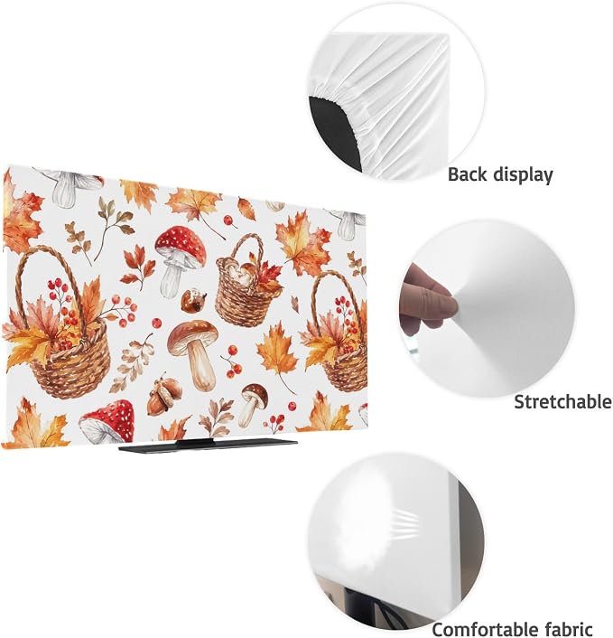 Fall Thanksgiving Maple Leaves Indoor TV Cover, Elastic TV Screen Protector - Image 7