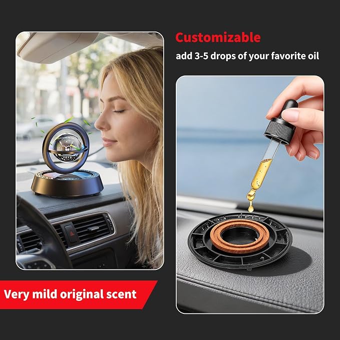 Kwak’s Solar-Powered Rotating Car Aromatherapy Auto-Spinning Ornament - Image 5