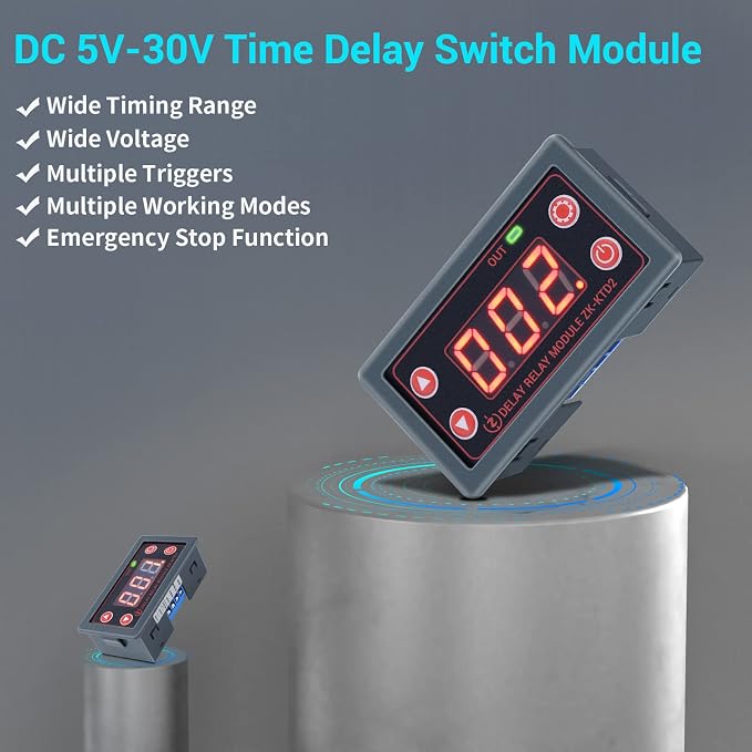 Timer Relay, Icstation Delay Relay DC 5V-30V Time Delay Switch 12V 24V 10A - Image 2