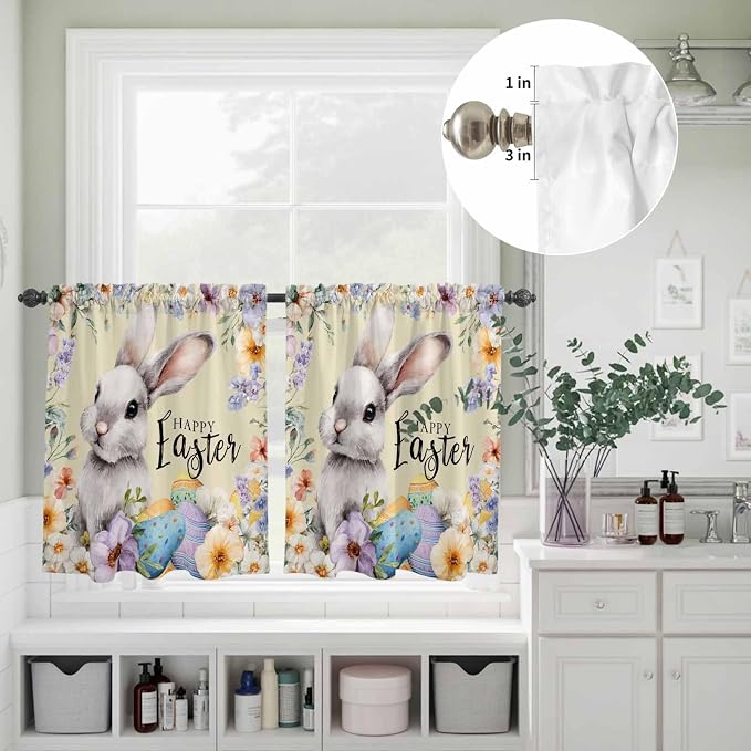 Happy Easter Kitchen Curtains Set 3 Piece - Image 5