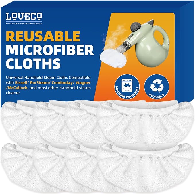 LOVECO 8 Pack Microfiber Steamer Cloth Covers by LOVECO