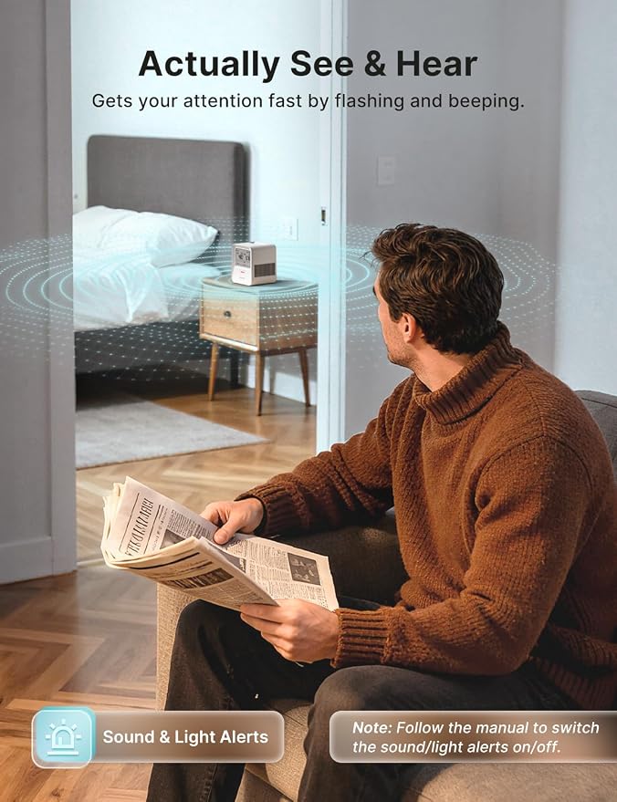 X-Sense Radon Detector for Home, Audible & Visual Alerts, XR0B-SR | Up to 90% - Image 3