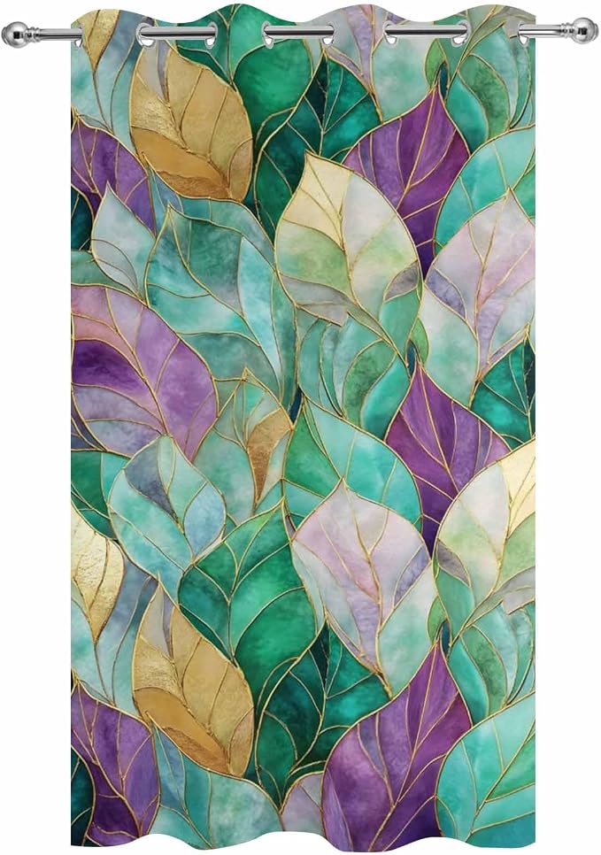 Leaves Outdoor Curtains for Patio Gorgeous Leaf Abstract Spring Waterproof - Image 9