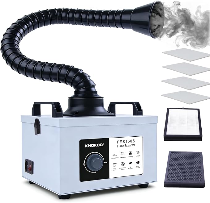 FES150S 100W Solder Fume Extractor, 200m³/h Powerful Suction Smoke Absorber by KNOKOO