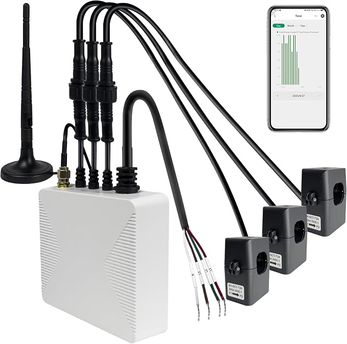 Smart Home Energy Monitor with 3 300A Clamps EdgeAnt, Real-Time Accurate Energy by EdgeAnt