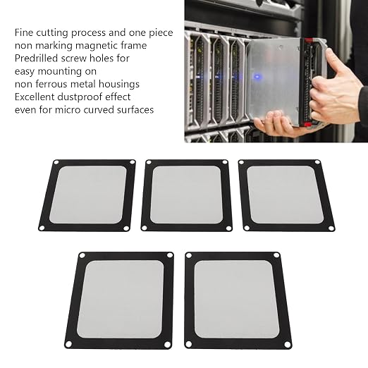 5Pcs PC Fan Dust Filter, 90x90mm PC Dust Filter, Magnetic Frame Case Cover - Image 4