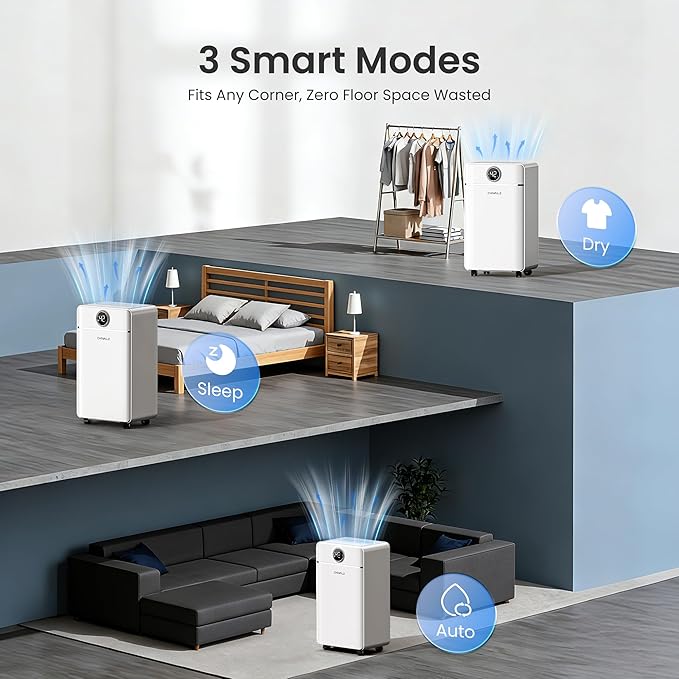 CHIVALZ 25 Pints Dehumidifier for Basement up to 1500 Sq.Ft, Dehumidifier for - Image 3