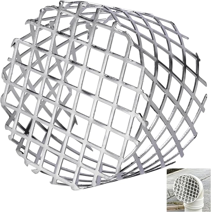 PVC Termination Cap for 3.75" to 3.85" ID Pipes, 304 Stainless Steel 4" Dryer by Aezdoa