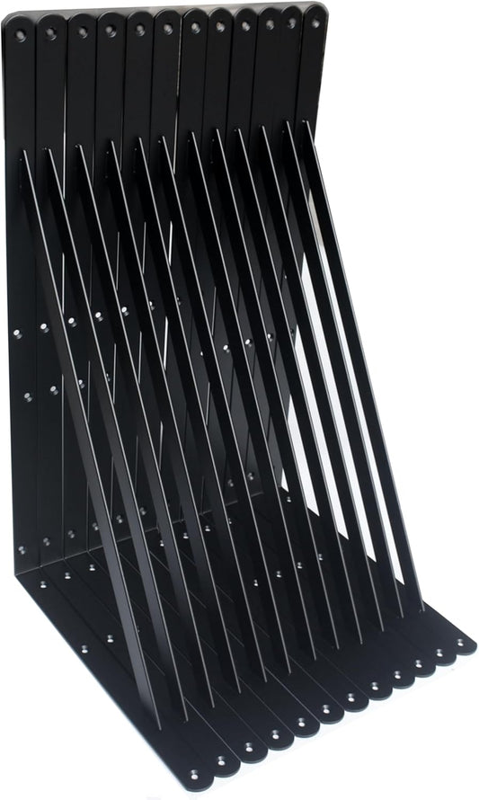 12 Pack L20 x H 12" Black Heavy Duty Shelf Brackets with Screws Metal Shelf Brackets Shelf Support Angle Brackets for Shelves L Brackets Heavy Duty Floating Shelf
