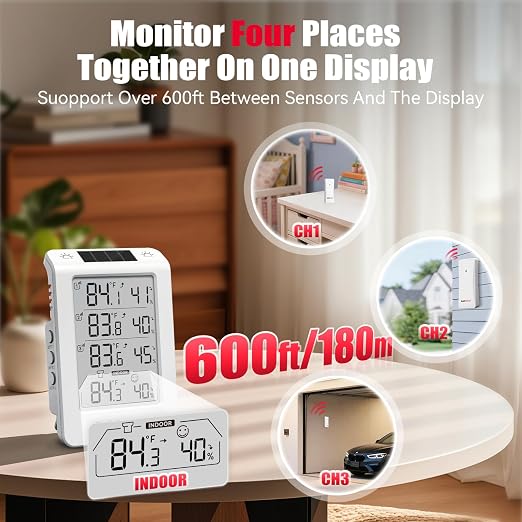 BaldrTherm Indoor Outdoor Thermometer Wireless, Temperature Humidity Monitor - Image 3
