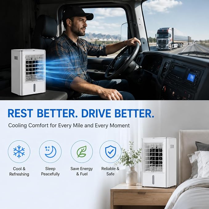 Mini Evaporative Air Conditioner, 12V/24V Portable Air Cooler - Image 8