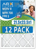 21.5x23.5x1 Air Filter MERV 8 Rating, 12 Pack of Furnace Filters Comparable to by AIRXFILTERSWICKEDCLEANAIR