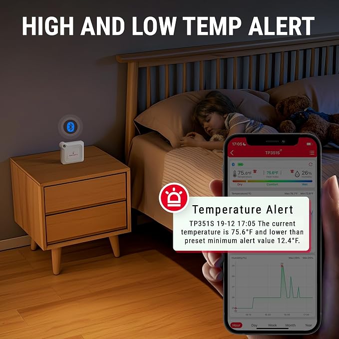 ThermoPro Bluetooth Thermometer Hygrometer, 260FT Range Temperature Sensor - Image 5