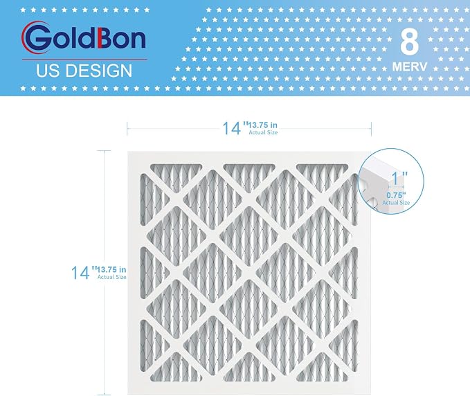14x14x1 Air Filter 6 Pack MERV 8 MPR 700 FPR 5- GoldBon AC Filter USA Design- - Image 3