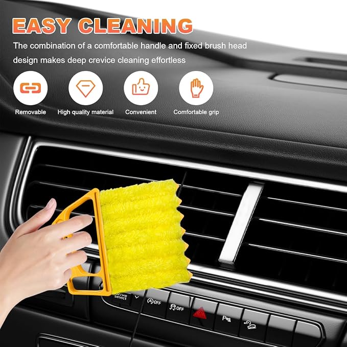 Sun Walker 2 PCS Blind Cleaner Duster Tool, 7-Finger Auto Dusting Cleaner Brush - Image 4
