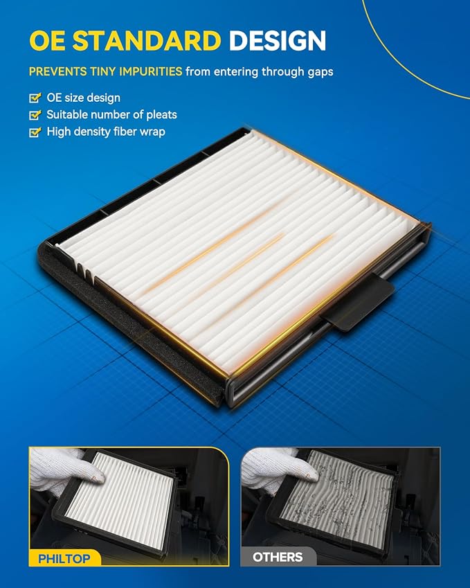 PHILTOP HEPA Cabin Air Filter w/Activated Carbon, Compatible - Image 2