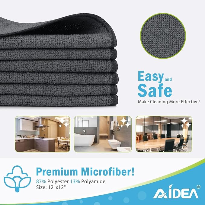 AIDEA Microfiber Cleaning Cloth-400PK, Soft Microfiber Towels - Image 2