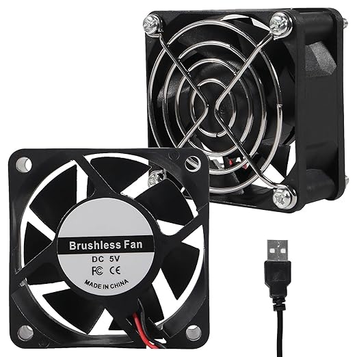 UMLIFE 4-Pack Quiet 60mm USB Fan Dual-Ball Bearings, 60mm x 60mm x 25mm 5V - Image 2