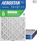 Aerostar 13x21.5x1 MERV 8 Pleated Air Filter, 4 Pack, AC Furnace Filters by AirFiltersDelivered