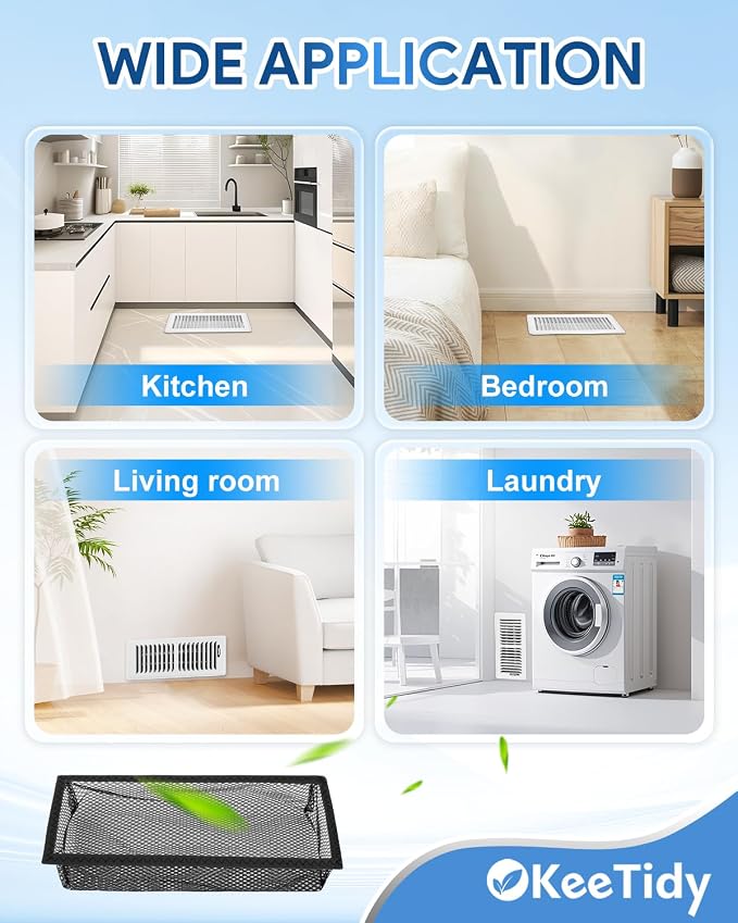 4" x 10" Floor Vent Screen Net, Air Vent Screen Filter Mesh Catches Toys Snacks - Image 7