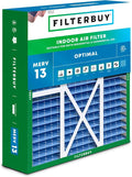 Filterbuy 16x20x5 Air Filter MERV 13 Optimal Smoke & Allergy Defense, Pleated by Filterbuy