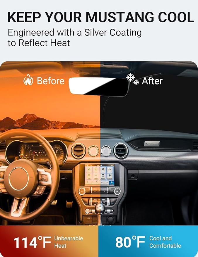 Proadsy 2026 Upgrade Front Windshield Sun Shade Foldable Sunshade Protector - Image 3