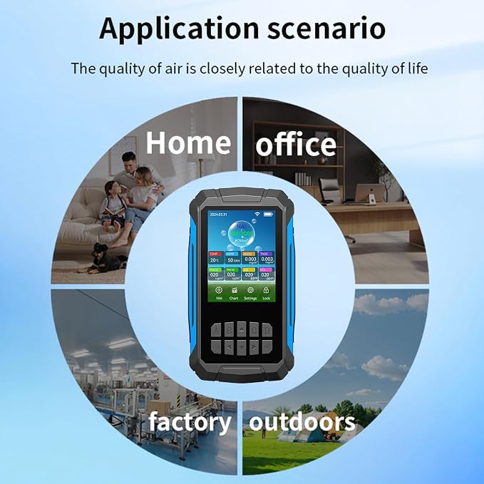 Generic Air Quality Monitor, 8 in 1 Indoor Air Quality Tester Detects Negative - Image 4