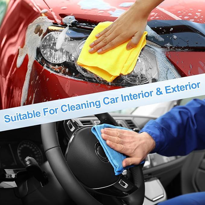 HARFINGTON 6 Pack Microfiber Cleaning Cloth, Sapphire Blue - Image 6