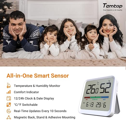 Temtop Indoor Thermometer Hygrometer, Precision Digital Temp/Humidity Monitor - Image 2