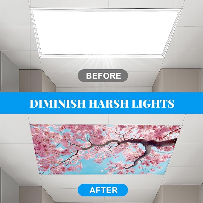 Fluorescent Light Covers-2 Pack 4 x 2 Feet Magnetic Ceiling Light Cover Room - Image 6