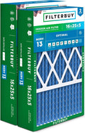 Filterbuy 16x25x5 Air Filter MERV 13 Optimal Smoke & Allergy Defense, Pleated by Filterbuy