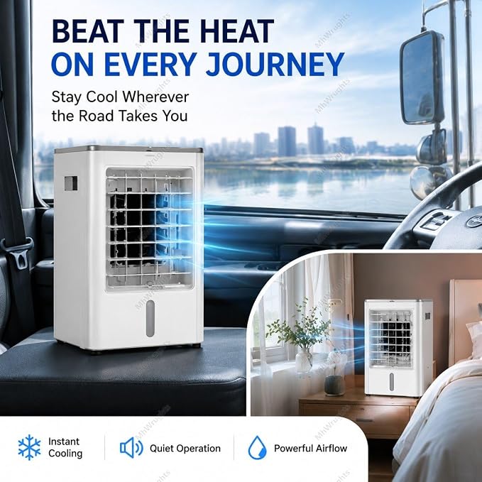 Mini Evaporative Air Conditioner, 12V/24V Portable Air Cooler - Image 2