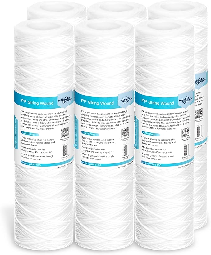Membrane Solutions 10 Micron 10"x2.5" String Wound Whole House Water Filter by MembraneSolutions