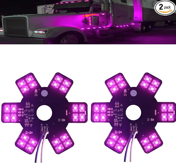 2PCS Air Cleaner LED Light 5" Truck Decorative Hex Style Air Filter Lamp by BOLANTON