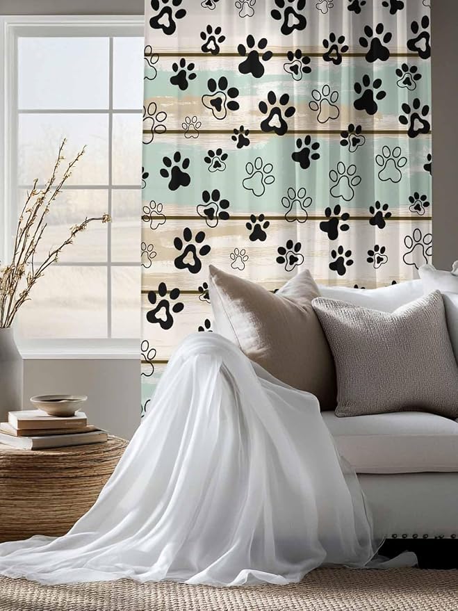 Sheer Curtains 72 Inches Long, Sage Green Beige Farmhouse Semi Sheer Curtains - Image 4