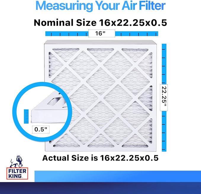 Filter King 16x22.25x0.5 Air Filter | 4-PACK | MERV 8 HVAC Pleated A/C Furnace - Image 2