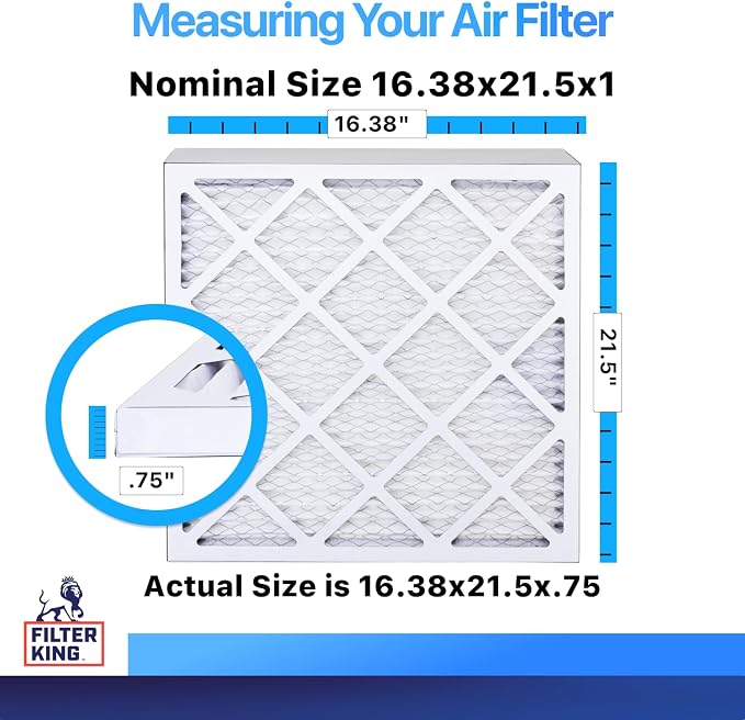 Filter King 16.38x21.5x1 Air Filter Dust & Allergy Control AC Furnace Filters - Image 2