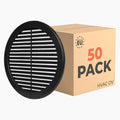 50-Pack 8" Round Air Vent Cover – Black Plastic Soffit Air Vent Deflector by HVACOV