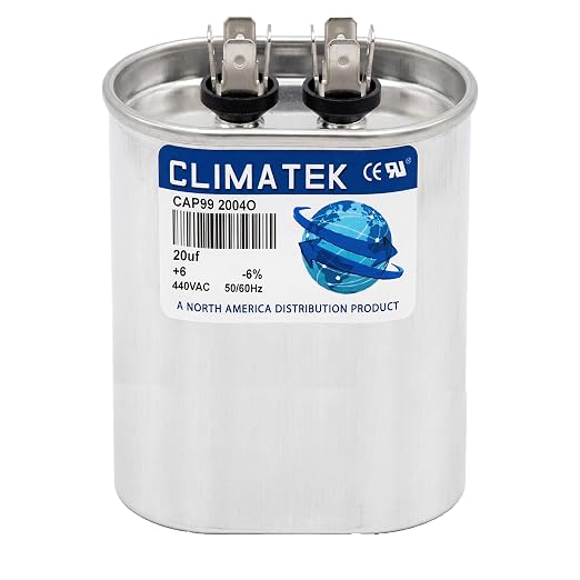 ClimaTek 20 MFD 370/440 Volt VAC Run Oval Capacitor CAP99-2004O by ClimaTek