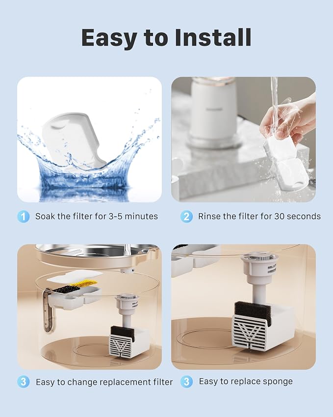 KOOGMOON Official 12 Pcs Replacement Automatic Cat Water Fountain Filters | 3 - Image 5