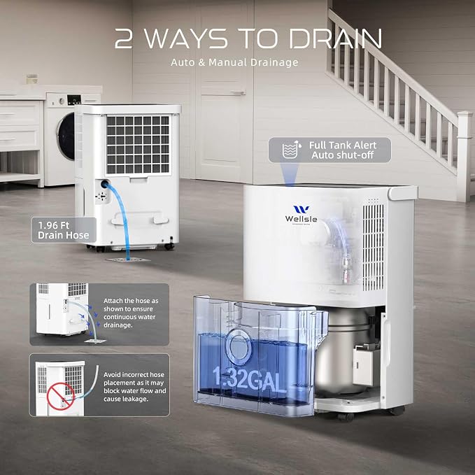 4500 Sq.ft Dehumidifier for Basement and Garage, 80 Pints Home Dehumidifier - Image 3