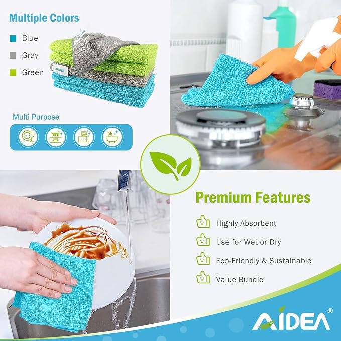 AIDEA Microfiber Cleaning Cloth-150PK, Soft Microfiber Towels - Image 7