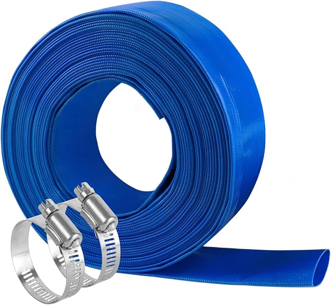 Eastrans 2" x 100 FT Heavy Duty Pool Backwash Hose, Reinforced PVC Lay Flat by EASTRANS