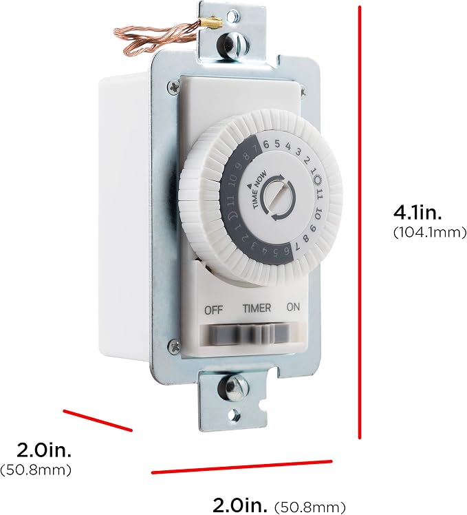 UltraPro 24-Hour Indoor Mechanical In-Wall Timer, 30 Minute Interval, Neutral - Image 2