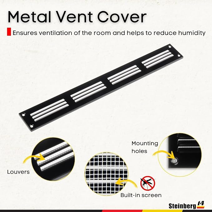 Steinberg14 Black Vent Cover 14x1 - Image 2