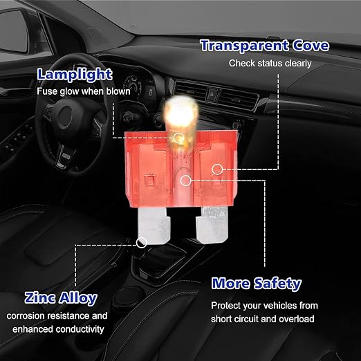 BUSY-CORNER 50 Piece Glow Fuse Standard Blade Automotive Fuse - Image 4